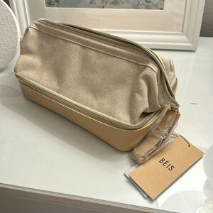 Beis The Dopp Kit in Beige NWT